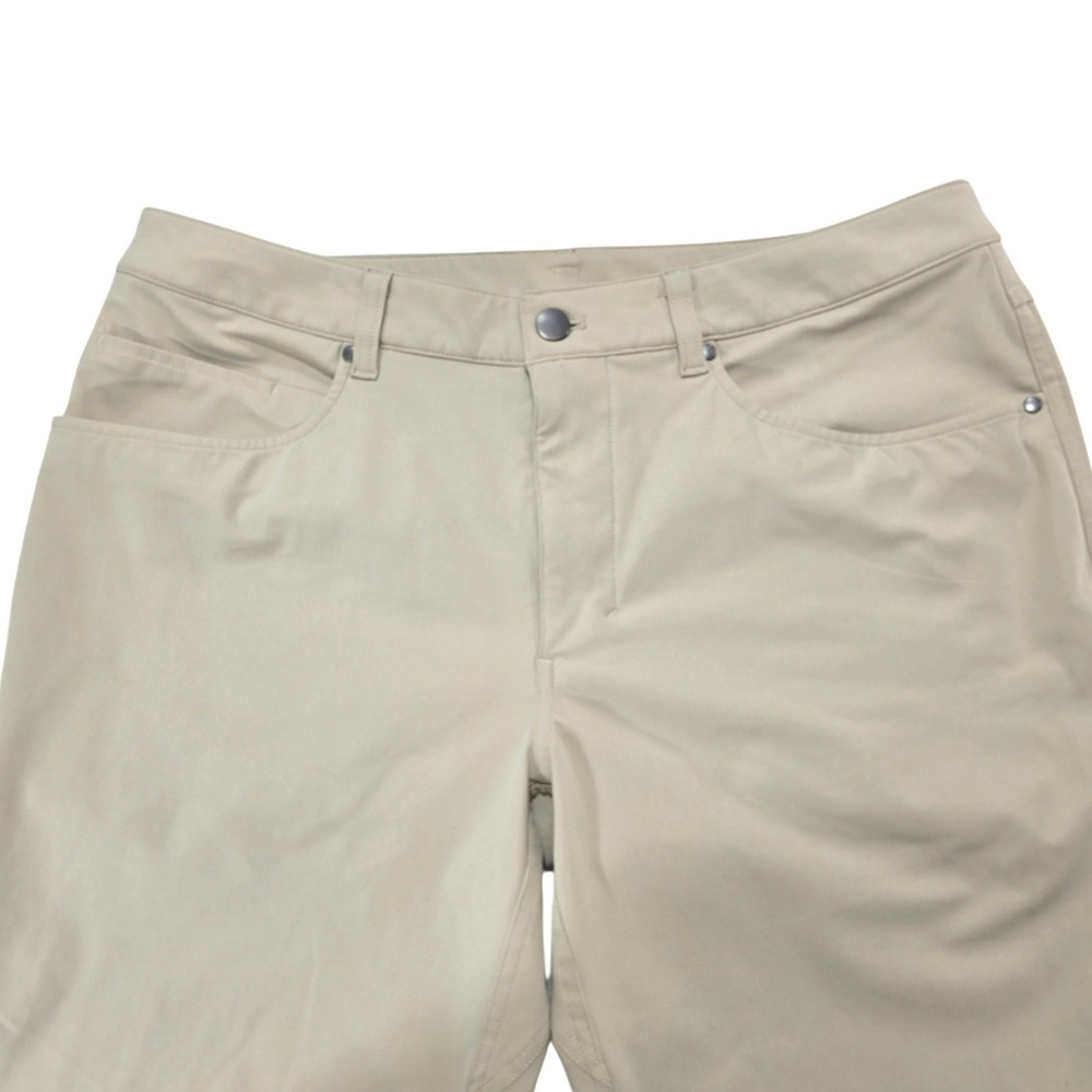 Lululemon Commission Pant Slim Mens 33 Tan Khaki Polyester Golf Chino - Picture 4 of 9